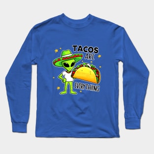 Aliens love tacos in the universe. Long Sleeve T-Shirt